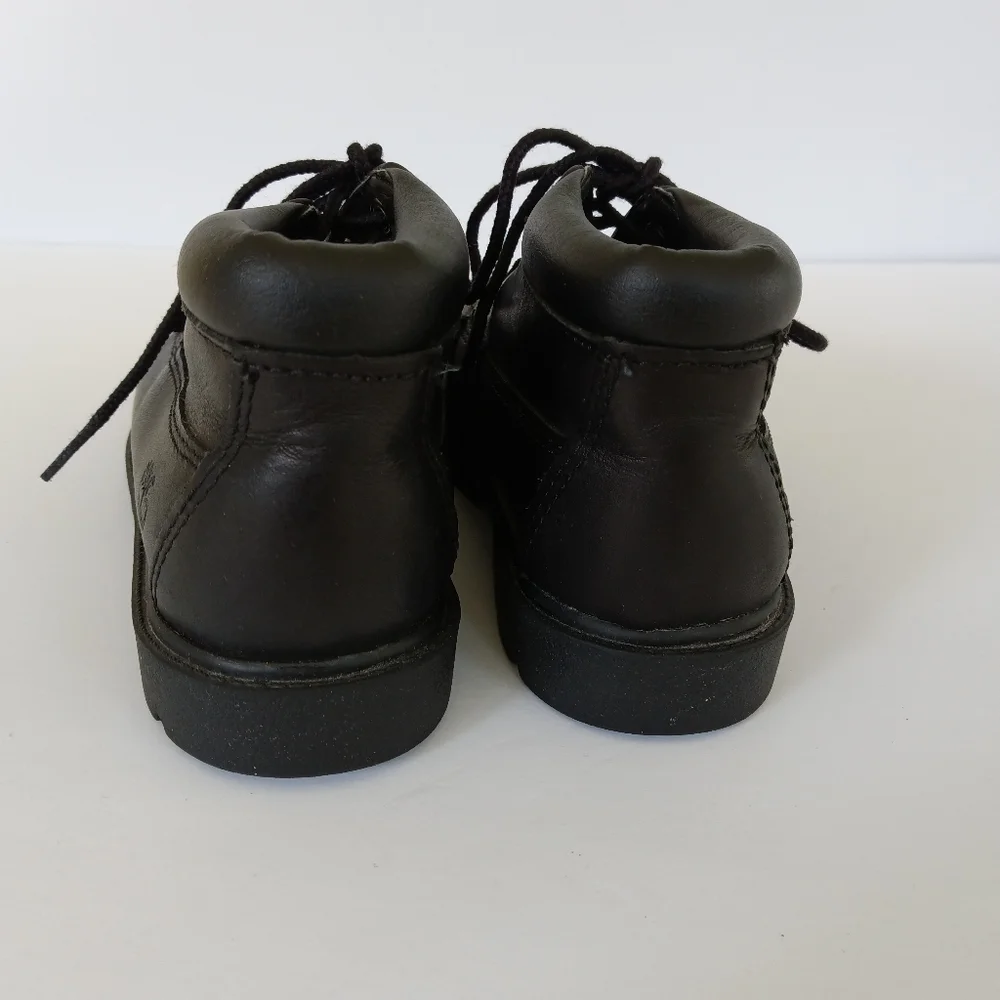 Timberland Kids Black Smooth Leather Boots Youth Size 12